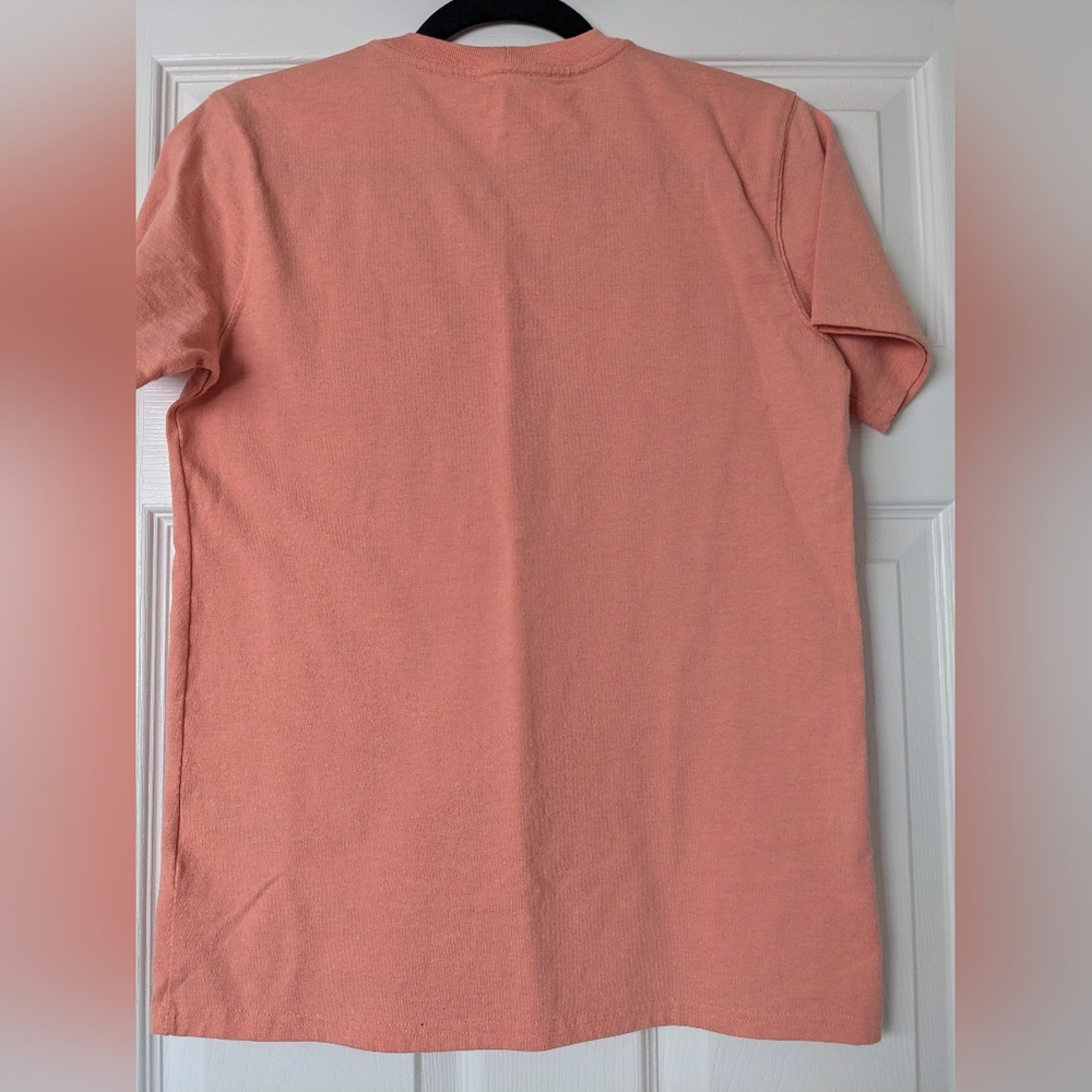 Carhartt T-shirt Loose Fit Cotton Coral Peach Pocket (Size XS) - Picture 7 of 10
